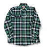 Pied Piper  Green madras cotton flannel shirt.